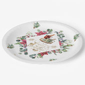 Winter Wreatscript wil je een vrolijk kerstfeest g Papieren Bordje (Gekanteld)