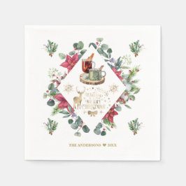 Winter Wreatscript wil je een vrolijk kerstfeest g Servet