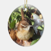 Winter Wren Keramisch Ornament (Links)