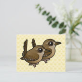 Winter Wren Pair Briefkaart (Staand voorkant)