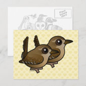 Winter Wren Pair Briefkaart (Voorkant / Achterkant)