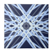 Winter Xmas Blue Grey Gray Retro Geometric Pattern Tegeltje (Voorkant)