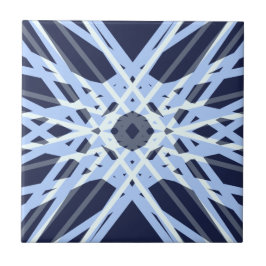 Winter Xmas Blue Grey Gray Retro Geometric Pattern Tegeltje