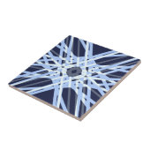 Winter Xmas Blue Grey Gray Retro Geometric Pattern Tegeltje (Zijkant)