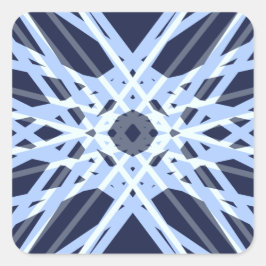 Winter Xmas Blue Grey Gray Retro Geometric Pattern Vierkante Sticker