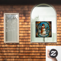 Winter Xmas Seizoensgebonden Sneeuwman Faux Glas i