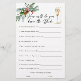 Winter Xmas Wie kent de bruid Vrijgezellenfeest sp