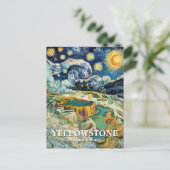 Winter Yellowstone Mammoth Hot Springs Van Gogh Briefkaart (Staand voorkant)