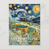 Winter Yellowstone Mammoth Hot Springs Van Gogh Briefkaart (Voorkant)