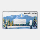 Winter Yellowstone: Snowy Geysers & Wildlife Bureaumat (Keyboard & Muis)