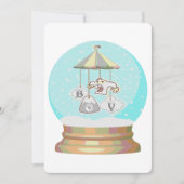 Winter yeti sneeuw wereldbol kinderfeest kaart (Voorkant)