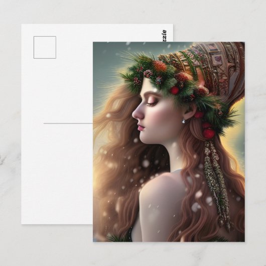 Winter Yule Goddess Briefkaart (Voorkant / Achterkant)