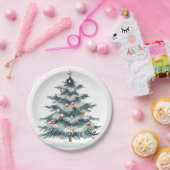 Winter, Yule & Kerstmis Feestelijk Papieren Bordje (Feest)