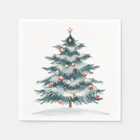 Winter, Yule & Kerstmis Feestelijk Servet (Voorkant)