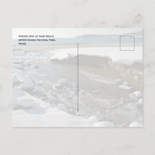 Winter, Zandstrand, Acadia National Park, ME Briefkaart (Achterkant)