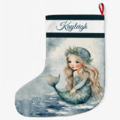 Winter Zeemeermin Meisje Grote Kerstkous Grote Kerstsok (Achterkant)