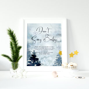 Winter zeggen geen baby poster