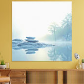 Winter Zen: Foggy Lake Balance Canvas Afdruk (Insitu (Woonkamer))