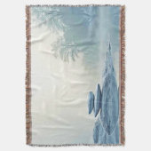 Winter Zen: Foggy Lake Balance Deken (Voorkant Verticaal)