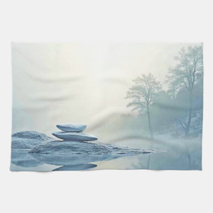 Winter Zen: Foggy Lake Balance Theedoek