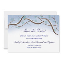 Winter Zichtboomtakken Bewaar de Datum Kaart