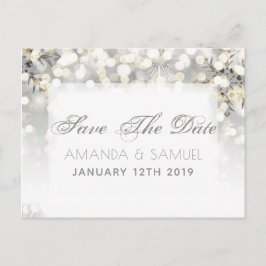 Winter Zilver en Gouden Sparkle Save The Date Aankondigingskaart