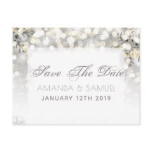 Winter Zilver en Gouden Sparkle Save The Date