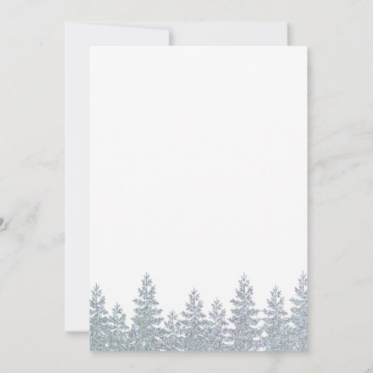 Winter Zilver Glitter Baby Shower Koud Buiten Kaart (Achterkant)