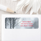 Winter Zilver Glitter Bomen Vakantie Winter Bruilo Etiket (Insitu)