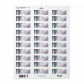 Winter Zilver Glitter Bomen Vakantie Winter Bruilo Etiket (Full Sheet)