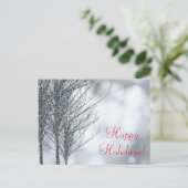 Winter Zilver Glitter Boomholiday Kaart (Staand voorkant)