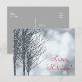 Winter Zilver Glitter Boomholiday Kaart (Voorkant / Achterkant)