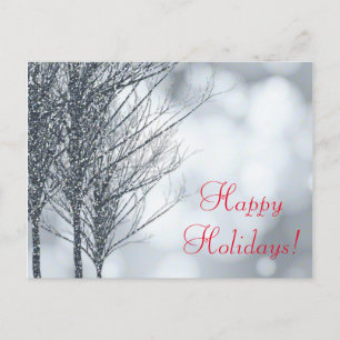 Winter Zilver Glitter Boomholiday Kaart