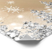 Winter zilver sneeuw dennen goud welkom baby showe poster (Hoek)