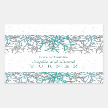 Winter Zilver Turquoise Sneeuwvlokken Bruiloft