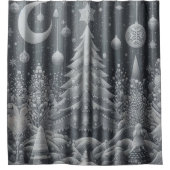 Winter Zilveren Douchegordijn (Voorkant)