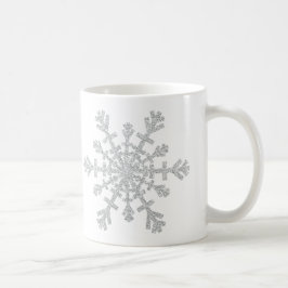 Winter Zilveren Glitter Sneeuwvlok voor Kerstmis Koffiemok