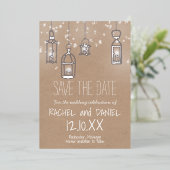 Winter zilveren lantaarns save the date kaart (Staand Voorkant)