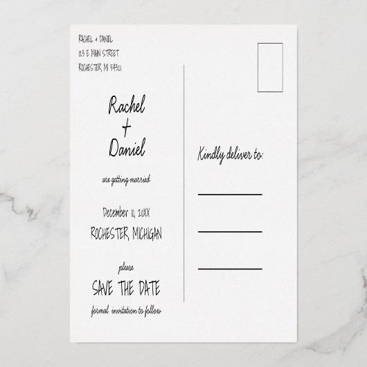 Winter zilveren lantaarns save the date kaart (Achterkant)