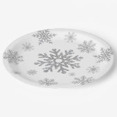 Winter Zilveren Sneeuwvlok Papieren Borden Papieren Bordje (Gekanteld)