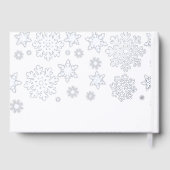 Winter Zilveren Sneeuwvlokken Bruiloft Gastenboek (Achterkant)