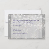 Winter Zilveren Sneeuwvlokken bruiloft | String Li Bedankkaart (Achterkant)