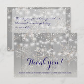 Winter Zilveren Sneeuwvlokken bruiloft | String Li Bedankkaart (Voorkant / Achterkant)