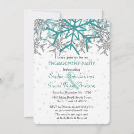 Winter Zilveren Turquoise Sneeuwvlok Engagement Pa Kaart