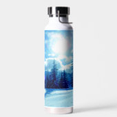 Winter zon besneeuwd alpine landschap waterfles (Links)