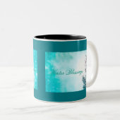 Winter Zon en Sneeuw "Winter Zegeningen" Tweekleurige Koffiemok (Voorkant rechts)