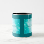 Winter Zon en Sneeuw "Winter Zegeningen" Tweekleurige Koffiemok (Center)