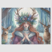 Winter Zonnewende Godin Bos-Thema tissuepapier (Voorkant)