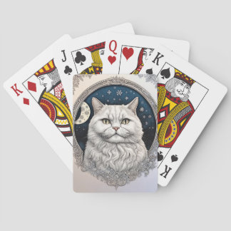 Winter zonnewende kat pokerkaarten
