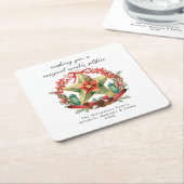 Winter zonnewende krans ster Kerstmis Yule Kartonnen Onderzetters (Schuin)